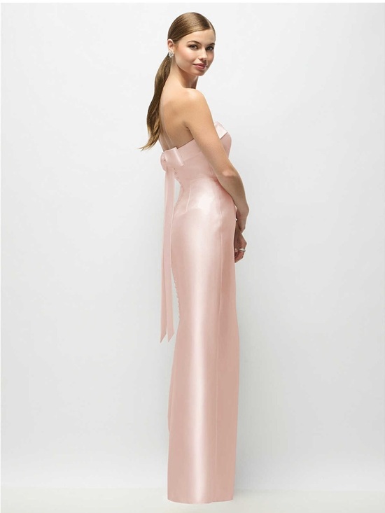 Dessy Collection Dresses & Skirts - Strapless Satin Maxi Dress in Blush Pink